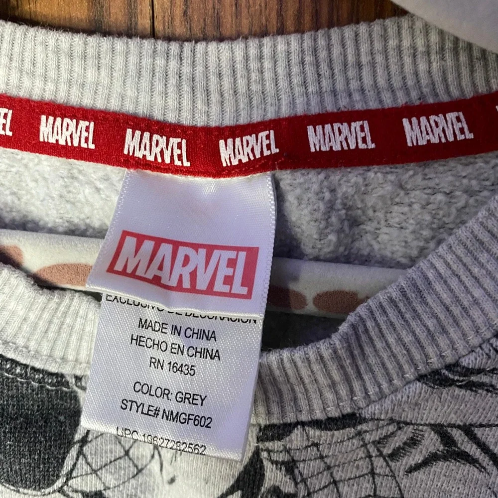 Marvel Spider-Man Sweatshirt Kids 5T Grey Red All Over Print